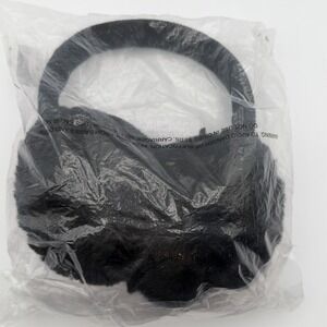 Black Faux Fur Earmuffs Winter Ear Warmers Cozy Plush One Size American Exchange